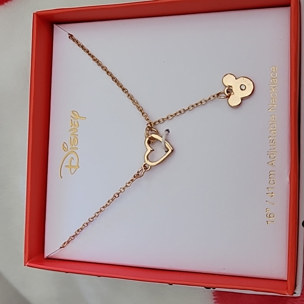 Magical Mickey Mouse and Heart Pendant Lariat Necklace Magical Mickey Mouse and - Picture 2 of 7